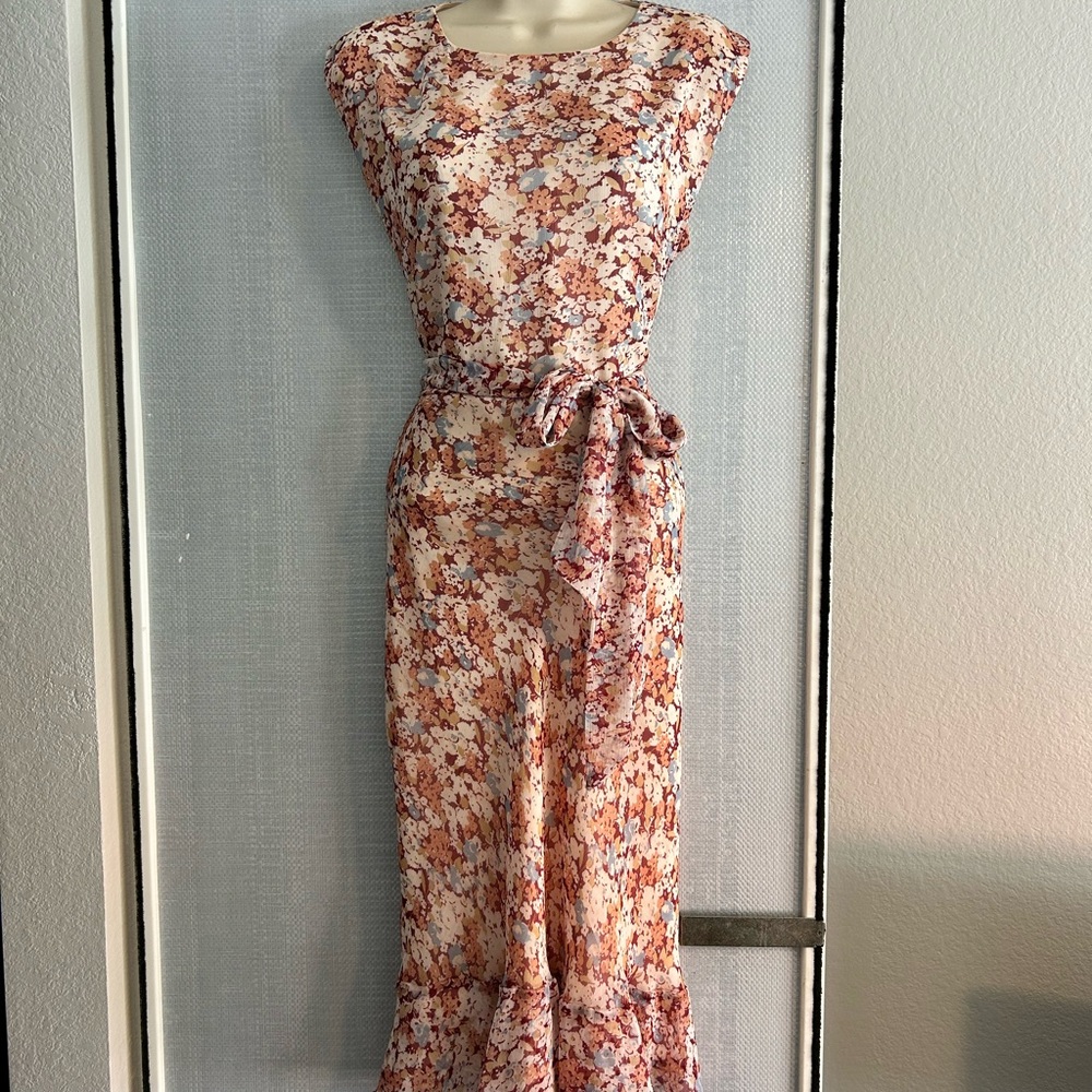 Ralph Lauren Floral Sleeveless Dress with Belt